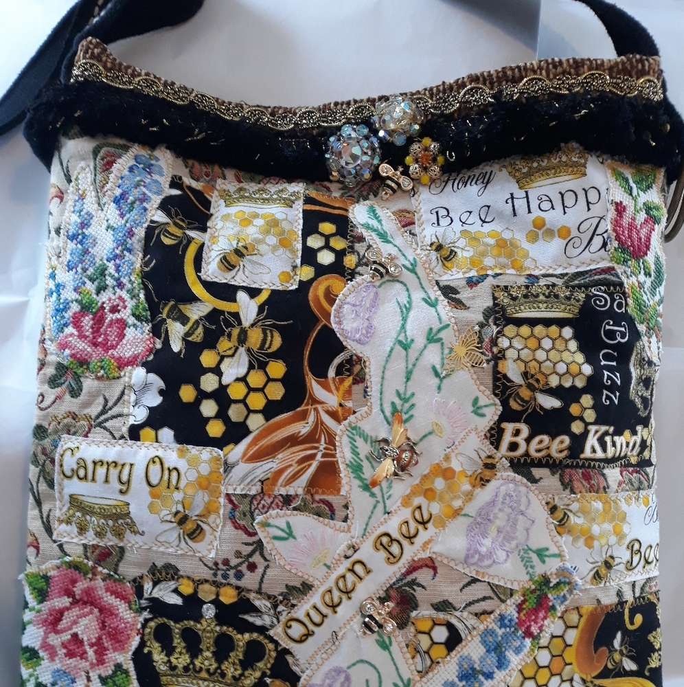 Handmade Artsy Boho " Queen Bee " Bag